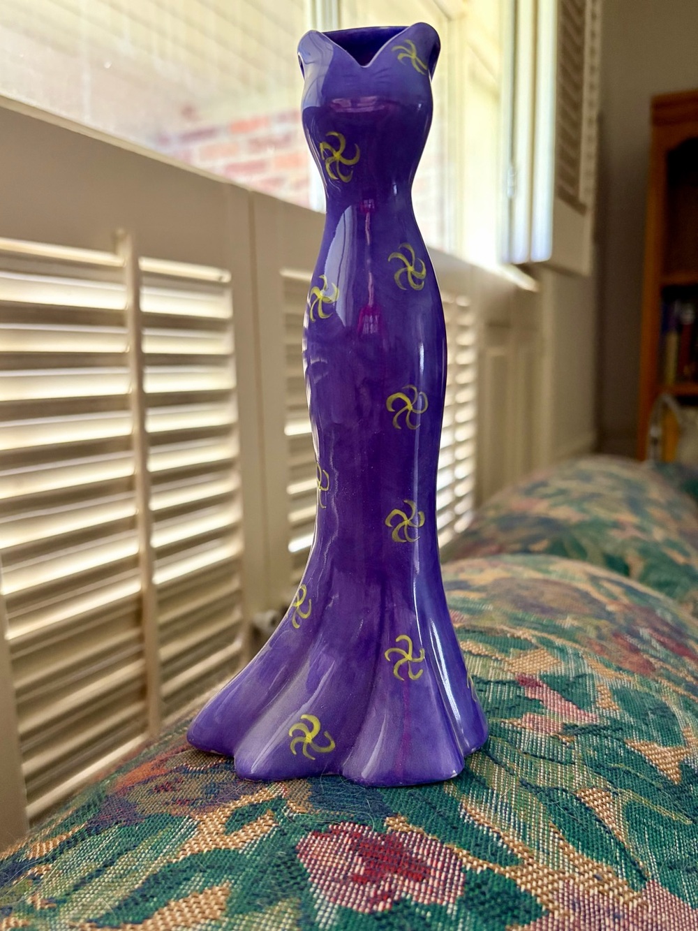 GANZ Purple Decorative Mermaid Tail Vase with Gold Accents